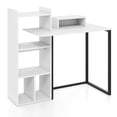 thumbnail image 1 of Costway Computer Desk with Charging Station 43.5" Study Desk with Ergonomic Monitor Stand White & Black, 1 of 10