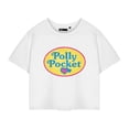 thumbnail image 1 of Polly Pocket Womens Retro Logo Cropped Short-Sleeved T-Shirt, 1 of 6