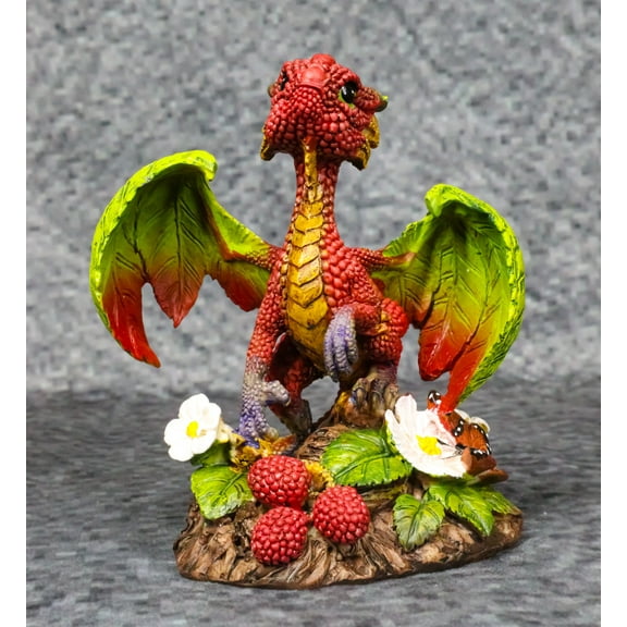 Colorful Garden Fruits and Berries Green Thumb Berry Raspberry Dragon Statue