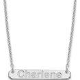 thumbnail image 1 of Custom Personalized SS/Rhodium-plated Small Polished Arial Rounded Bar Necklace Sterling Silver: Jewelry by Sweet Pea - Made in USA, 1 of 5