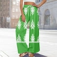 thumbnail image 5 of WTOBBY Women's Summer Boho Palazzo Wide Leg Pants with Geometric Print High Waist Elastic Drawstring and Side Pockets for Fashionable Comfort ,Green XL, 5 of 7