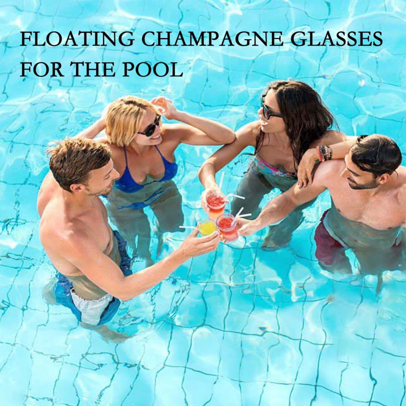 Floating Champagne Flutes Floating Champagne Glasses For The Pool Floating Wine Glass Champagne Flutes Bouquet Vintage Acrylic Colorful Transparent Glasses For Wedding Party
