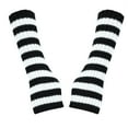 thumbnail image 5 of YUEHUA 1 Pairs Long Fingerless Gloves for Women Knit Thigh High Striped Arm Warmer Thumb Hole Stretchy Gloves, 5 of 5
