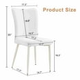 thumbnail image 6 of Sudica Modern Dining Chairs Set of 6,Upholstered Leather Kitchen Chairs with White Metal Legs, 6 of 9