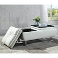 thumbnail image 4 of Coaster Dilleston Faux Leather Tufted Storage Ottoman in White, 4 of 5