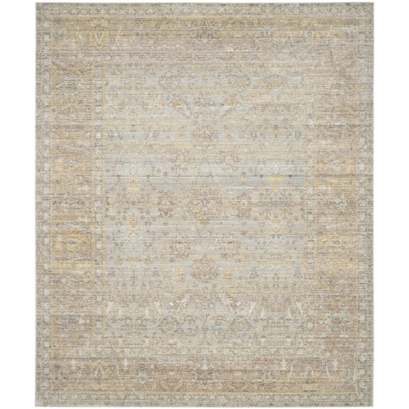 SAFAVIEH Valencia Tristen Oriental Polyester Area Rug, Grey/Multi, 8' x 10'