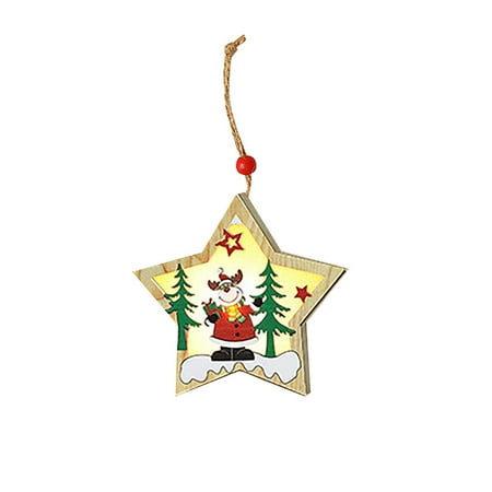 

Veki Christmas Lights Ornaments Christmas Lights Wooden Ornaments Christmas Tree Santa Deer Wooden Pendants With Lights Party Gifts Decorative Supplies Teardrop Beads