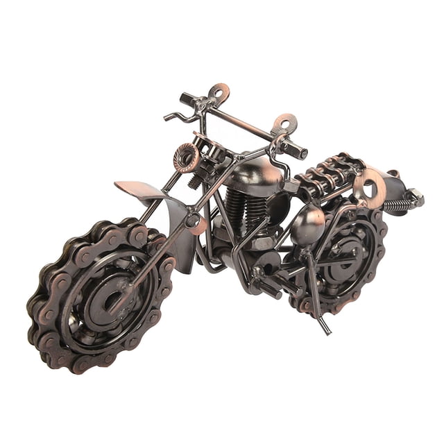 Emoshayoga Modelo De Motocicleta - Modelo De Motocicleta Vintage Regalo Creativo Modelo De Motocicleta con Cadena De Metal Decoraciones De Escritorio para El Hogar