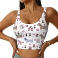 thumbnail image 2 of Haiem Cute Dog Pattern Womens Sports Bra - U Neck Padded Low Impact Yoga Bra Workout Crop Top Gym Moisture-Wicking Workout Vest -Large, 2 of 9