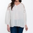 thumbnail image 3 of Elsie & Zoey Mckenna Lace Back Long Sleeve V-Neck Blouse for Women, 3 of 7