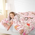 thumbnail image 5 of Erosebridal Pink Leopard Cowgirl Horse Cactus Print Twin Bedding Sets, Western Style Bedding Comforter Set for Girls, Pink Reversible 7-Piece, 5 of 6