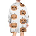 thumbnail image 2 of Wearable Oversized Blanket,Halloween Pumpkin Grid Pattern Wearable Blanket Hoodie for Adults,Cozy Hooded Blankets with Super Pockets,Super Warm Fuzzy Pullover for Women & Men, 2 of 6