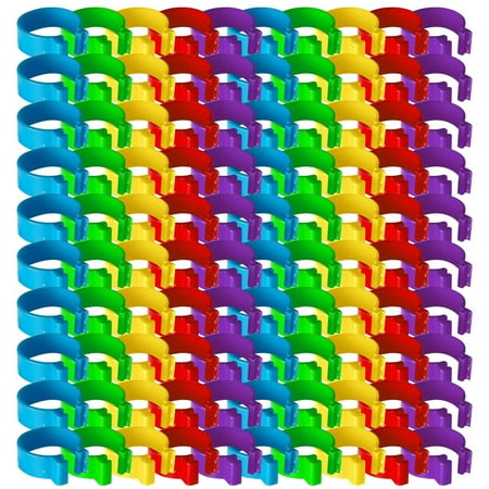 WMGHA 100 Pieces Chicken Leg Bands Poultry Identification Rings - Colorful Clip On Chicken Tags for Flock Tracking, Duck Bird Marker, Farm Animal Supplies