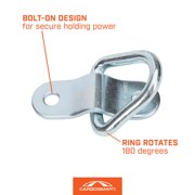 CargoSmart Bolt-On Light Duty D-Ring, 4-Pack, 1/4in. Dia.