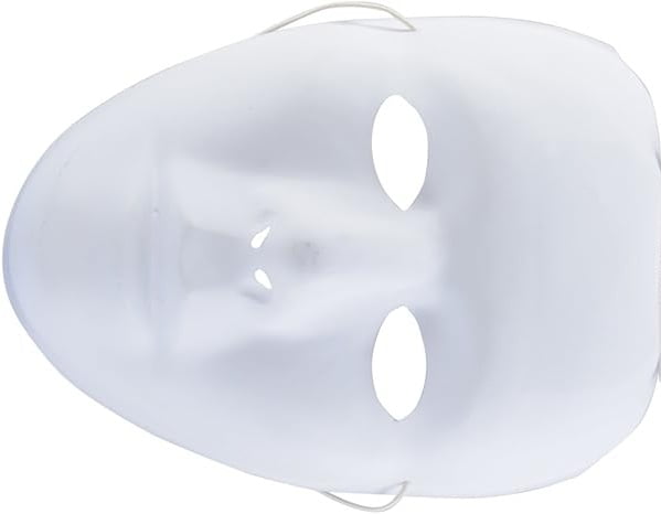 3/4 Face Craft Mask: Mens, White, 9.75 inches