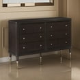 thumbnail image 6 of Amber Dresser, 6 Drawers, Round Metal Knobs, Tapered Legs, Brown Wood, 6 of 6
