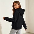 thumbnail image 6 of Tdoqot Girls Cotton Hoodie- Stretch Loose Fit Casual Long Sleeve Basic Pullover Sweatshirt Black Size 12, 6 of 8