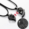 thumbnail image 3 of enjoywould 2Pcs Couple Necklaces Magnetic Attraction Heart-shaped Pendant Geometric Electroplating Personality Decoration Accessory Heart Projection Pendent Matching Necklaces for Dating, 3 of 5
