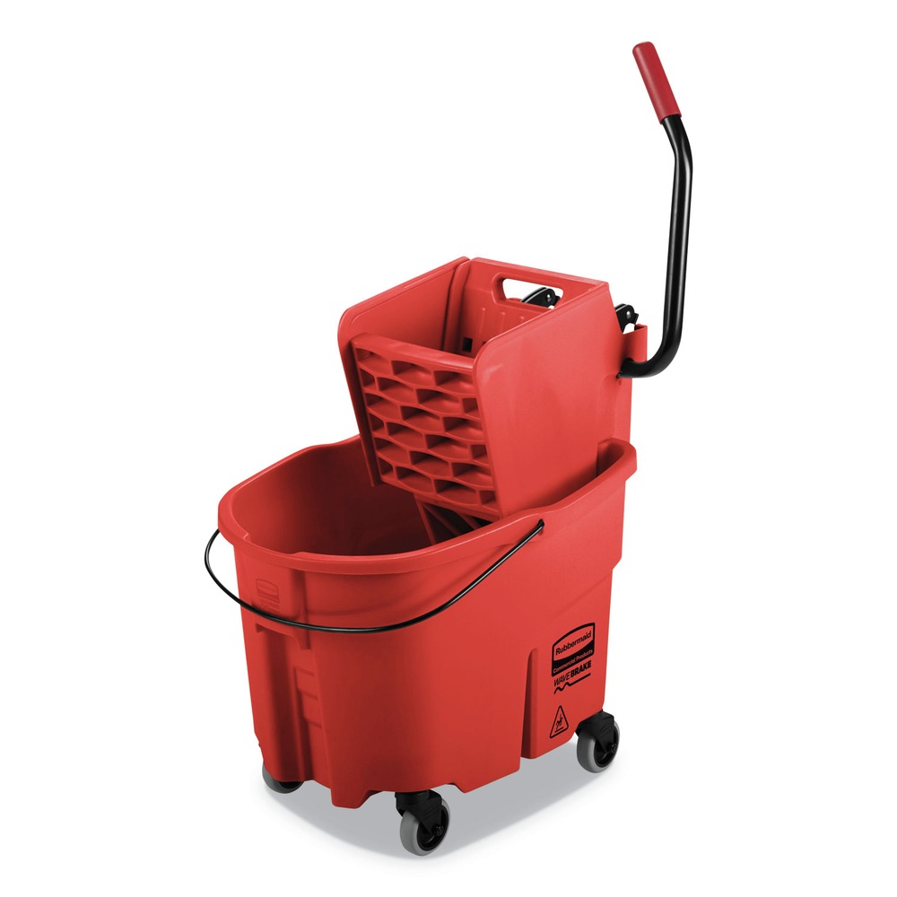 Rubbermaid - FG758888RED - 35 qt Red Wave Brake® Mop Bucket and Wringer