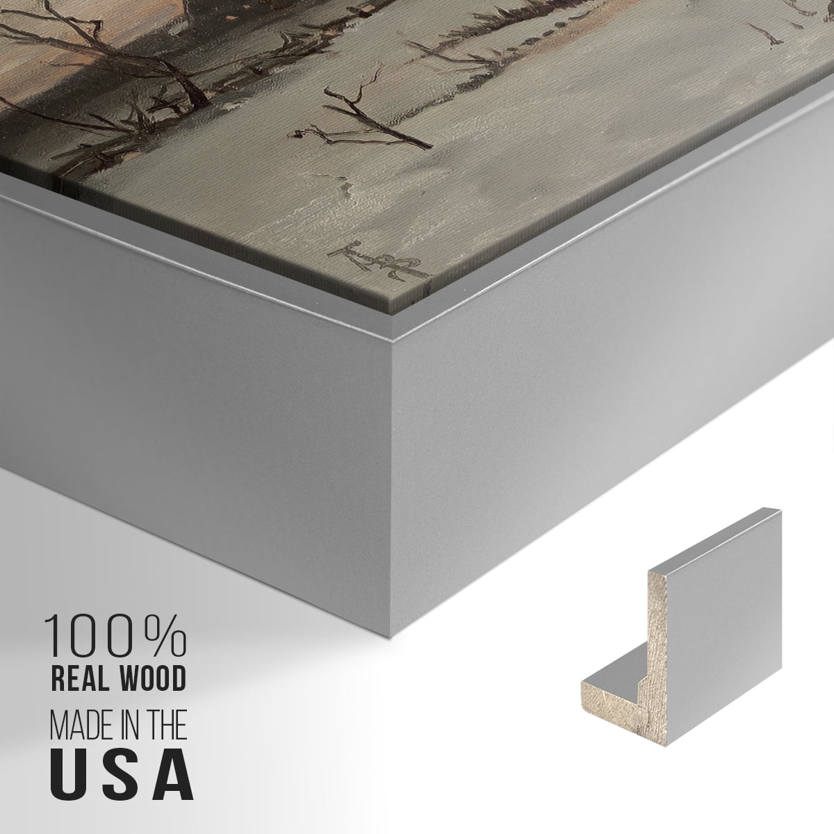 Vintage Landscape-CCLXIX By Wexford Home Framed in Silver Wood Gallery Wrapped Canvas 17 in. x 25 in.