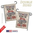thumbnail image 3 of Breeze Decor G161084-BO This Home Star and Stripes Americana Patriotic Impressions Decorative Vertical 13" x 18.5" Double Sided Garden Flag, 3 of 4