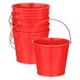 thumbnail image 1 of Paquete de 6 Cubos de Metal Pequeños con Asa, Cubos Galvanizados de 12x10cm [Rojo], 1 of 6