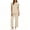 Beige, variant on Womens Black Pajama Set, Soft Cotton Modal 2 Piece Short Sleeve Sleepwear Lounge Set with Lace Trim,Size S