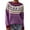 A05-Light Purple, variant on Women's Fair Isle Sweater 2025 Argyle Iceland Norway Sweater Long Sleeve Boat Neck Colorful Pullover Jumper Top,A05-Light Purple,XL