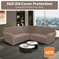 thumbnail image 6 of CJC 3-Piece Velvet Recliner Sofa Covers for 5 Seat, Stretch Corner Sofa Covers, L-Shaped Sectional Couch Slipcovers, 12 Colors, 6 of 7