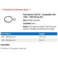 thumbnail image 2 of Fuel Injector Seal Kit - Compatible with 1986 - 1989 Nissan D21 1987 1988, 2 of 2