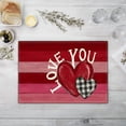 thumbnail image 4 of Fiudx Mantel Individual de San Valentín, Decoración de Mesa de Lino Conmovedora, Diseño Termoaislante, Ideal para Cenas Festivas, Idea de Regalo Ideal, Material Fácil de Limpiar, Juego de Una Sola Pi, 4 of 5