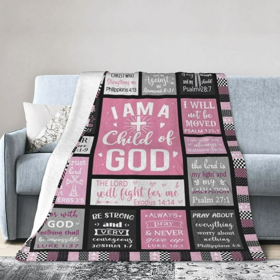 Wijzvio I Am A Child Of God Throw Blanket Soft Fuzzy Fleece Blanket For Couch Bed Living Room Decoration 40"X30"