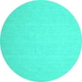 thumbnail image 1 of Ahgly Company Machine Washable Indoor Round Abstract Turquoise Blue Contemporary Area Rugs, 4' Round, 1 of 4