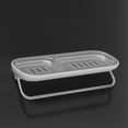 thumbnail image 4 of Ovzne Double Compartment Soap Rack Nonpunch Bathroom Storage Rack On Clearance, 4 of 8