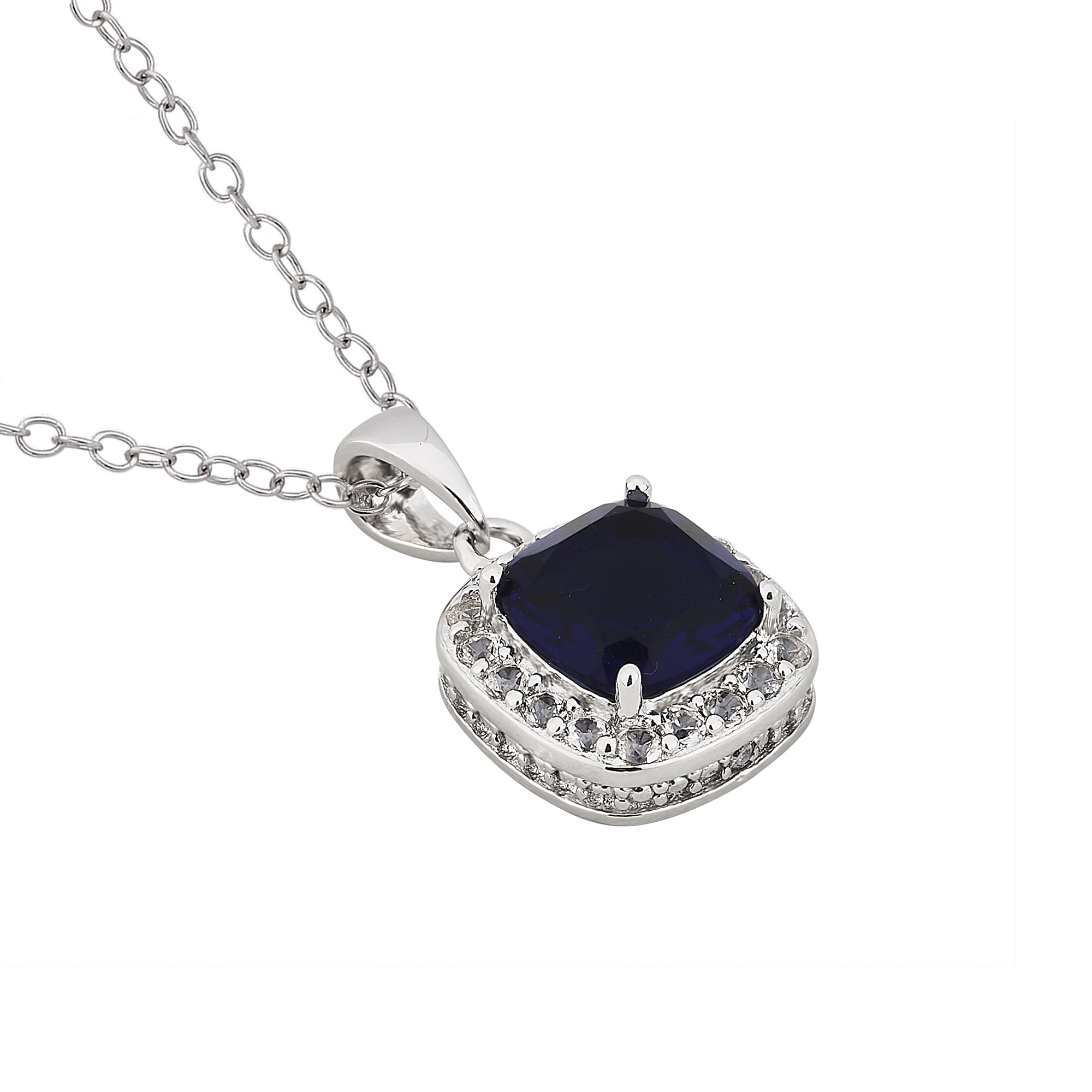 Diamond accent, Created Blue Sapphire & White Sapphire Sterling Silver 3 Piece Jewelry Set
