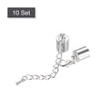 thumbnail image 3 of Unique Bargains 10Sets 9mm Leather Cord End Caps with Lobster Clasps & Extender Chain for DIY, Rhodium Tone, 3 of 7
