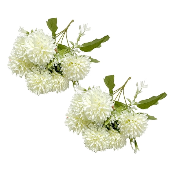 Artificial Chrysanthemum Flowers Mums 2 Piece 6 Head Silk Flower Stems 11.81 Inches Vase Decor