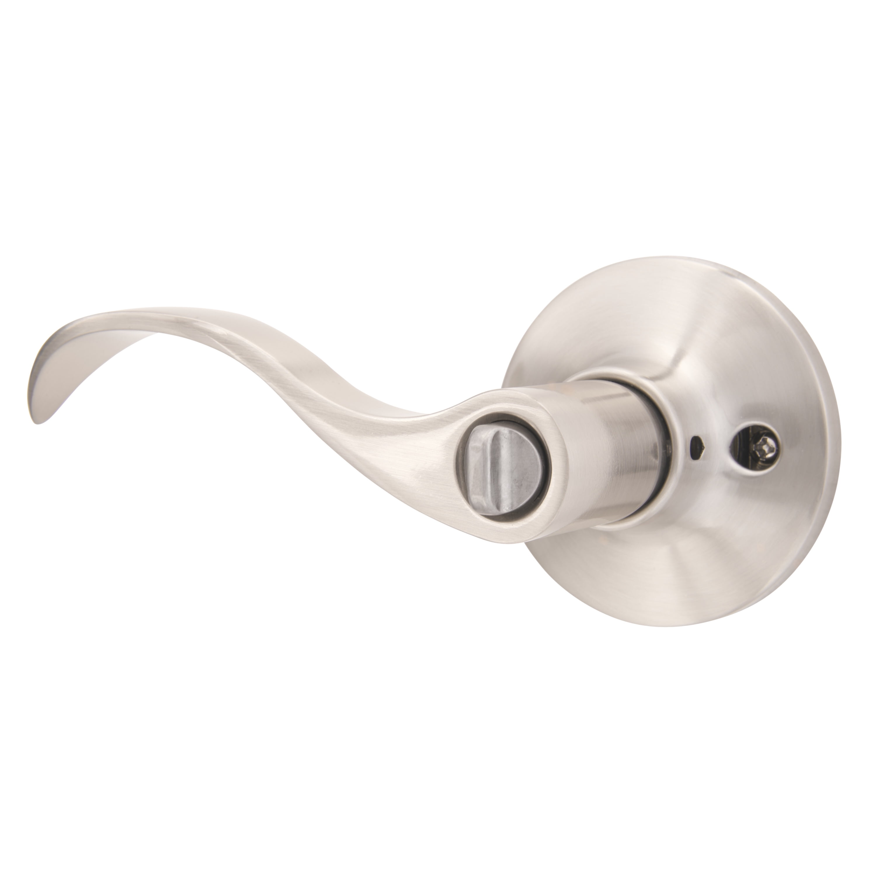 (2 pack) Brinks Interior Locking/ Privacy Modern Wave Style Lever Doorknob, Satin Nickel Finish