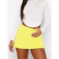 thumbnail image 6 of Sexy High Waist Women's Mini Skirt Split Hem Stretch Fitted Pencil Bodycon Short Skirts, 6 of 7