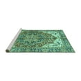 thumbnail image 2 of Ahgly Company Machine Washable Indoor Square Persian Turquoise Blue Traditional Area Rugs, 5' Square, 2 of 4