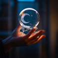 thumbnail image 1 of Bdday Engraved Decorative Crystal Sphere With Metal Base Astronomic Glass Ornament, 1 of 6