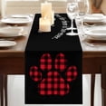 thumbnail image 3 of Table Runners 70 Inches Long Dress Scarves, Buffalo Plaid Paw Farmhouse Coffee/Dining/Kitchen Table Decor, Holiday Table Runner, Cute Cats Pets Pawprints Black 13x70 Inch, 3 of 9