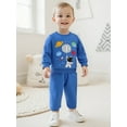 thumbnail image 6 of BemeyourBBs Baby Boy First Birthday Outfit Planet Astronaut Print Sweatshirt Pants, 6 of 9