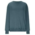 thumbnail image 5 of Htigea Women's Crew Neck Sweatshirts Oversized Long Sleeve Casual Tops Loose Pullover Basic Sweatshirt with Pockets Navy M, 5 of 5
