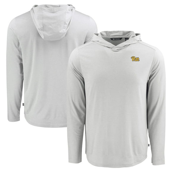 Men's Cutter & Buck Gray Pitt Panthers Coastline Epic Comfort Eco Recycled Long Sleeve Hoodie T-Shirt