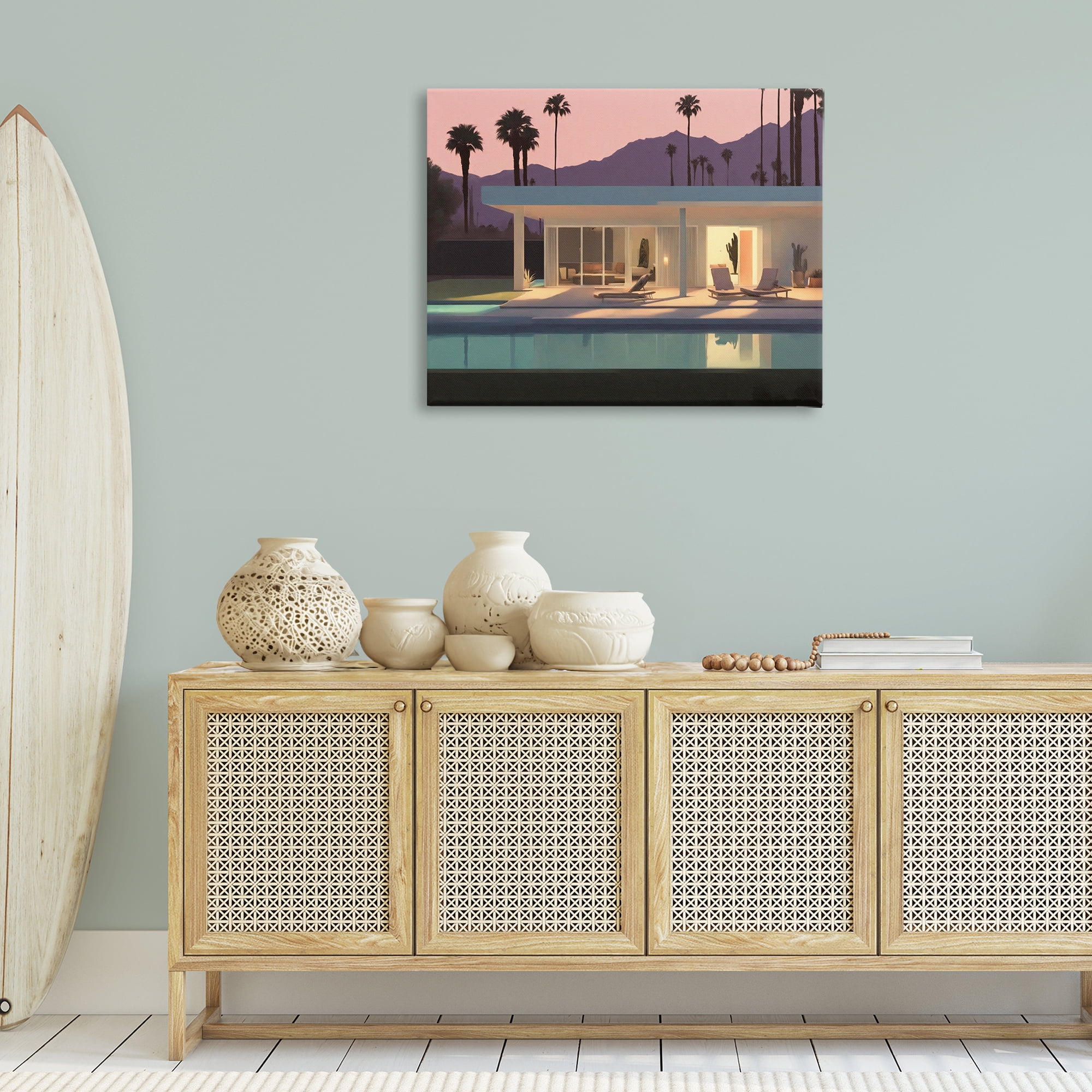Stupell Industries Summer Pool Reflection Landscape & Nature Painting Wrapped Canvas Art Print Wall Art, 40 x 30