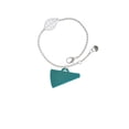 thumbnail image 2 of Delight Jewelry Acrylic 1.25" Teal Megaphone - Silvertone Leaf Delicate Bracelet, 6.25+1.75", 2 of 4