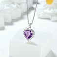 thumbnail image 6 of Purple Heart Necklace Women February Birthstone Necklace Amethyst Crystal 925 Sterling Silver Pendant Jewelry Birthday Mother's Day Gifts Hipunk, 6 of 9