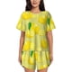 thumbnail image 1 of Fotbe Bright Lemons Conjunto de Pijama Estampado para Mujer, 2 Piezas, Ropa de Dormir con Camiseta de Manga Corta y Shorts Suaves-3X-Large, 1 of 6
