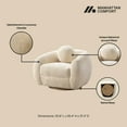 thumbnail image 4 of Tribeca Sofa and Accent Chairs with Solid Wood Frame in Cream - Set of 3, 4 of 17